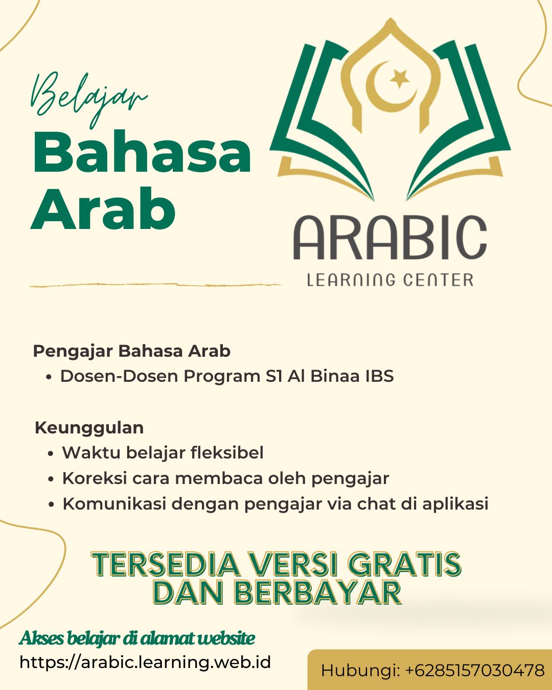 Merah Muda Kelas Bahasa Arab 3D Instagram Post (1)